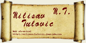 Milisav Tulović vizit kartica